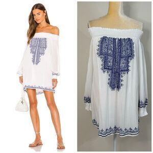 Revolve Tularosa Jacqueline Tunic Dress Size S Embroidered Off The Shoulder